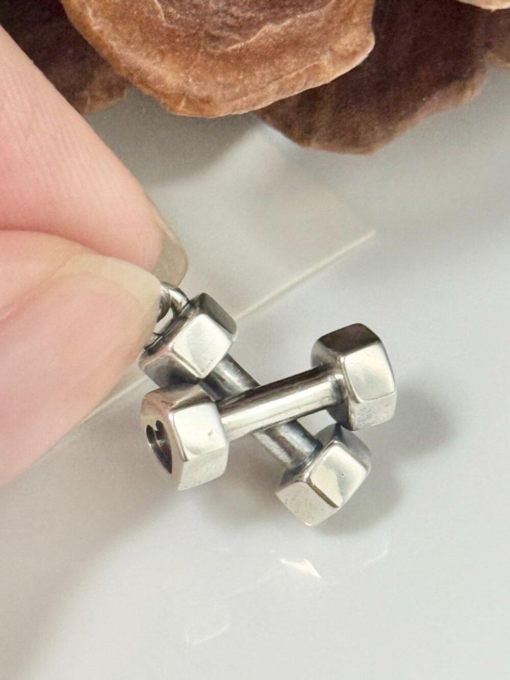 Strong and Fit Charm Sterling Silver Dangle
